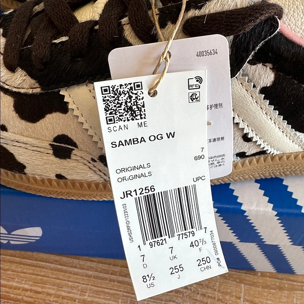 Adidas Original Samba Black and White Cow Print Sneakers - Picture 4 of 9
